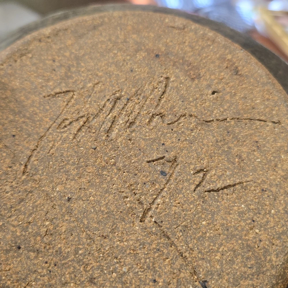 Important Signed Stoneware Ceramic Vase 1972 - Picture 8 of 9